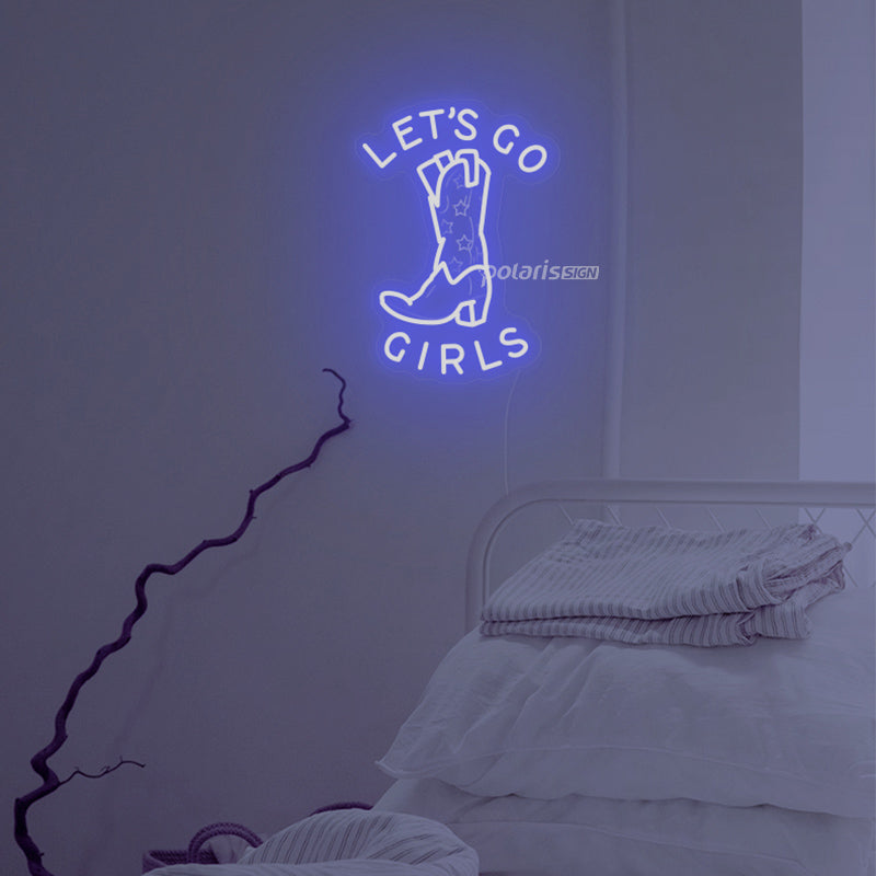 “LET'S GO GIRLS” LED Neon Sign - POLARIS LED NEON SIGN  BLUE