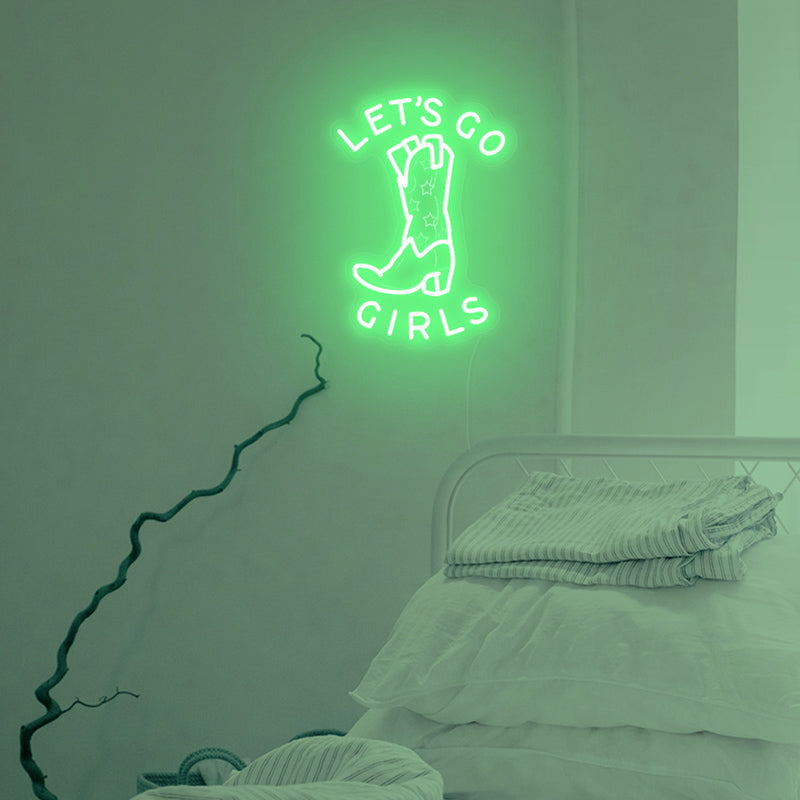 “LET'S GO GIRLS” LED Neon Sign - POLARIS LED  GREEN NEON SIGN