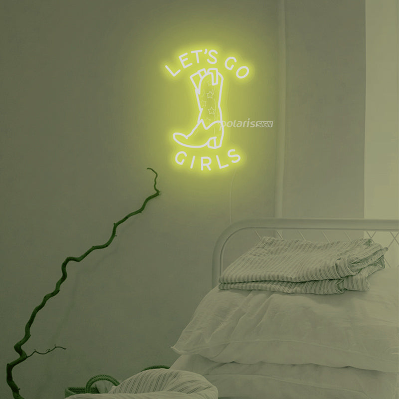 “LET'S GO GIRLS” LED Neon Sign - POLARIS LED NEON SIGN YELLOW