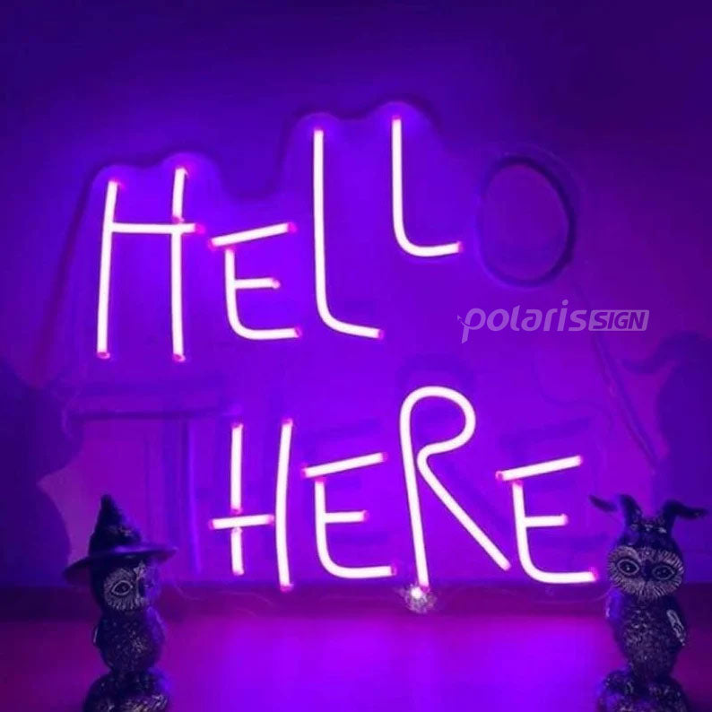 “HELLO THERE” LED Neon Sign - Neon Sign - POLARIS SIGN-PURPLE