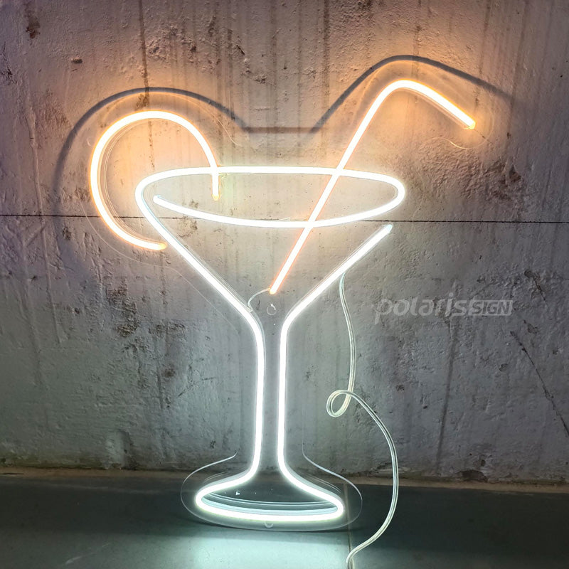 “Cocktail” LED Neon Sign - Neon Sign - POLARIS SIGN WHITE