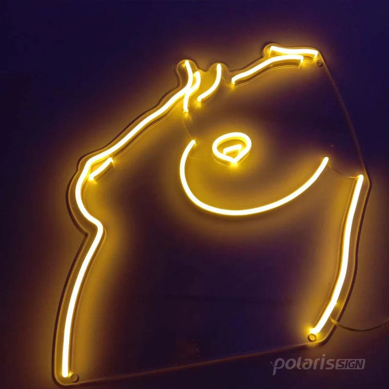 “Woman's chest” LED Neon Sign - Neon Sign - POLARIS SIGN YELLOW
