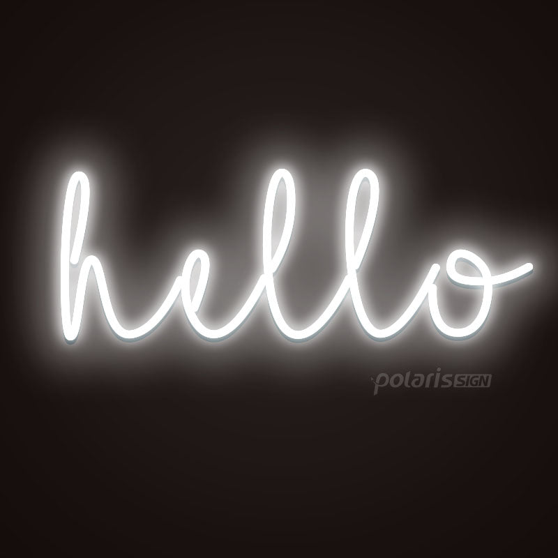 “HELLO” LED Neon Sign - Neon Sign - POLARIS SIGN WIHTE