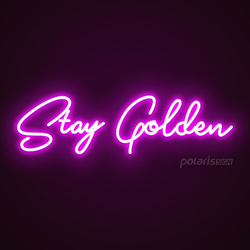 “Stay Golden” LED Neon Sign - Neon Sign - POLARIS SIGN PURPLE