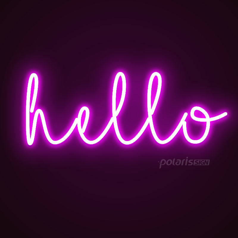 “HELLO” LED Neon Sign - Neon Sign - POLARIS SIGN PURPLE