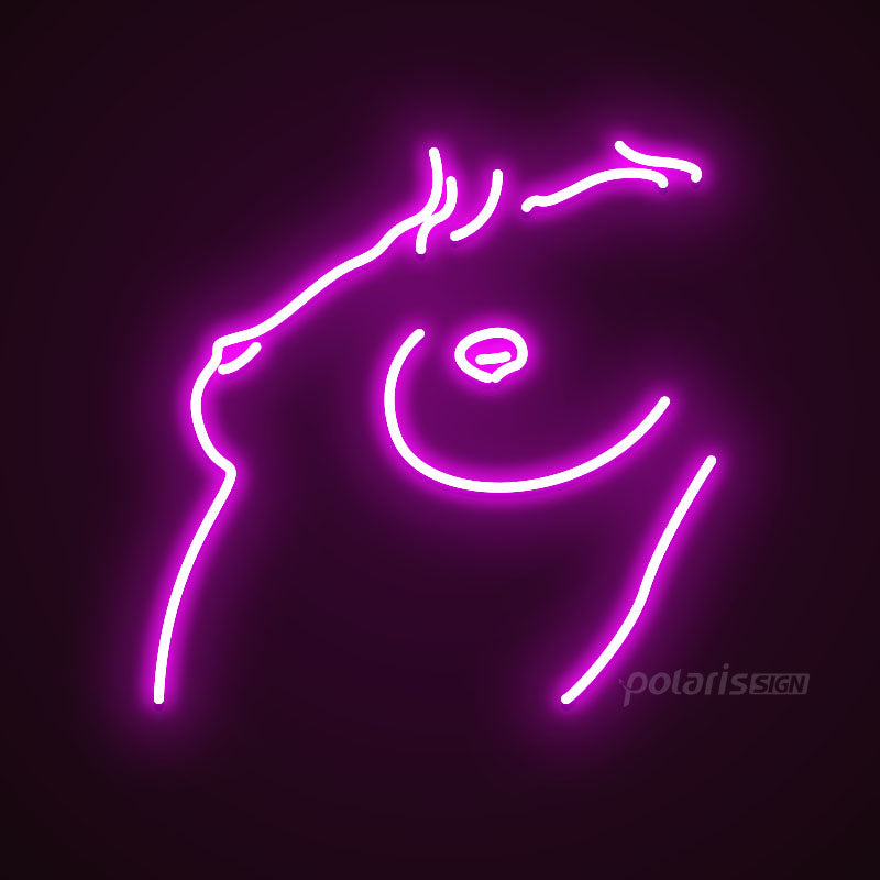 “Woman's chest” LED Neon Sign - Neon Sign - POLARIS SIGN PURPLE