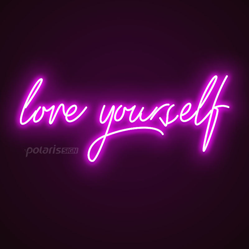 “LOVE YOURSELF”LED Neon Sign - Neon Sign - POLARIS SIGN PURPLE