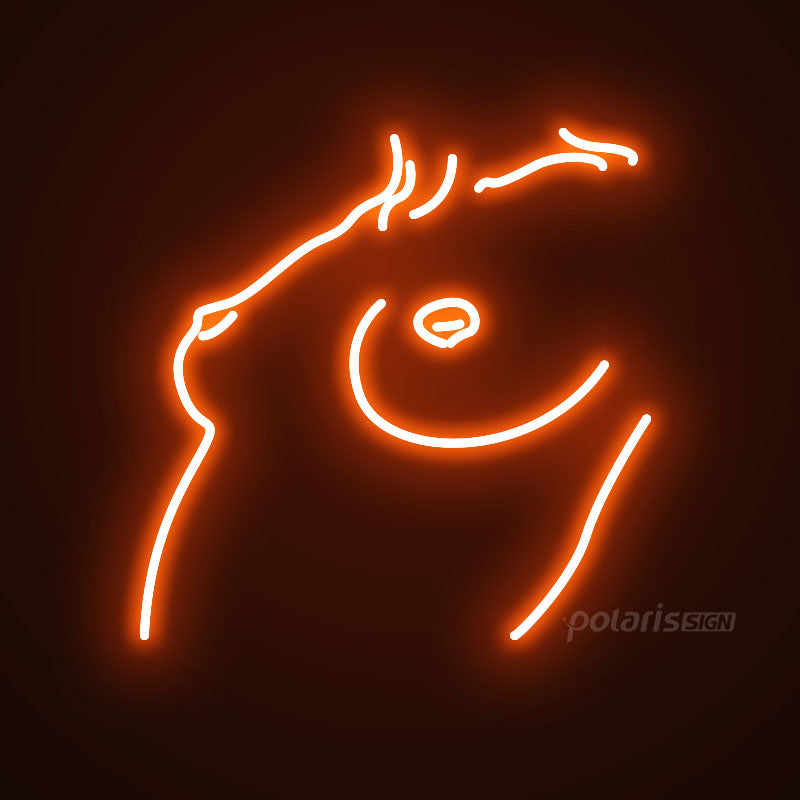 “Woman's chest” LED Neon Sign - Neon Sign - POLARIS SIGN ORANGE