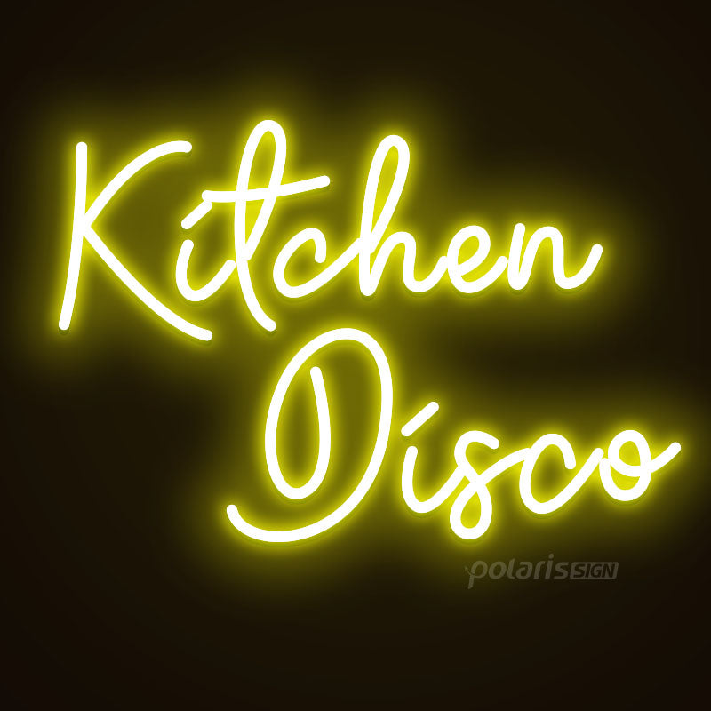“Kitchen Disco” LED Neon Sign - Neon Sign - POLARIS SIGN YELLOW