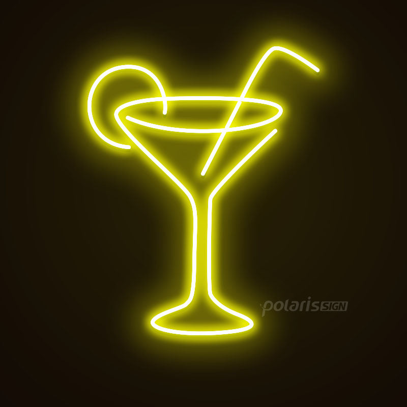 “Cocktail” LED Neon Sign - Neon Sign - POLARIS SIGN YELLOW