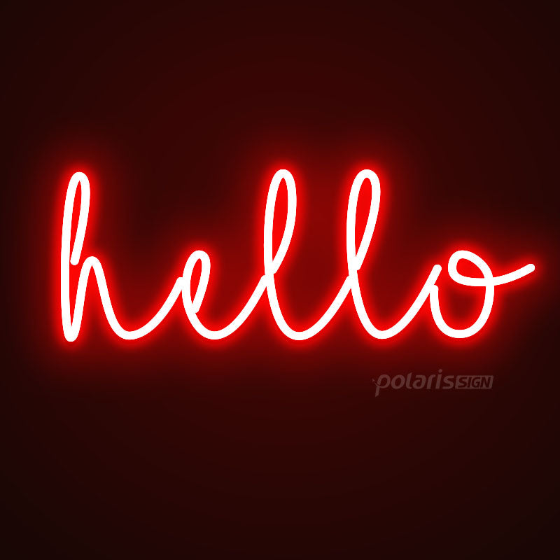 “HELLO” LED Neon Sign - Neon Sign - POLARIS SIGN RED