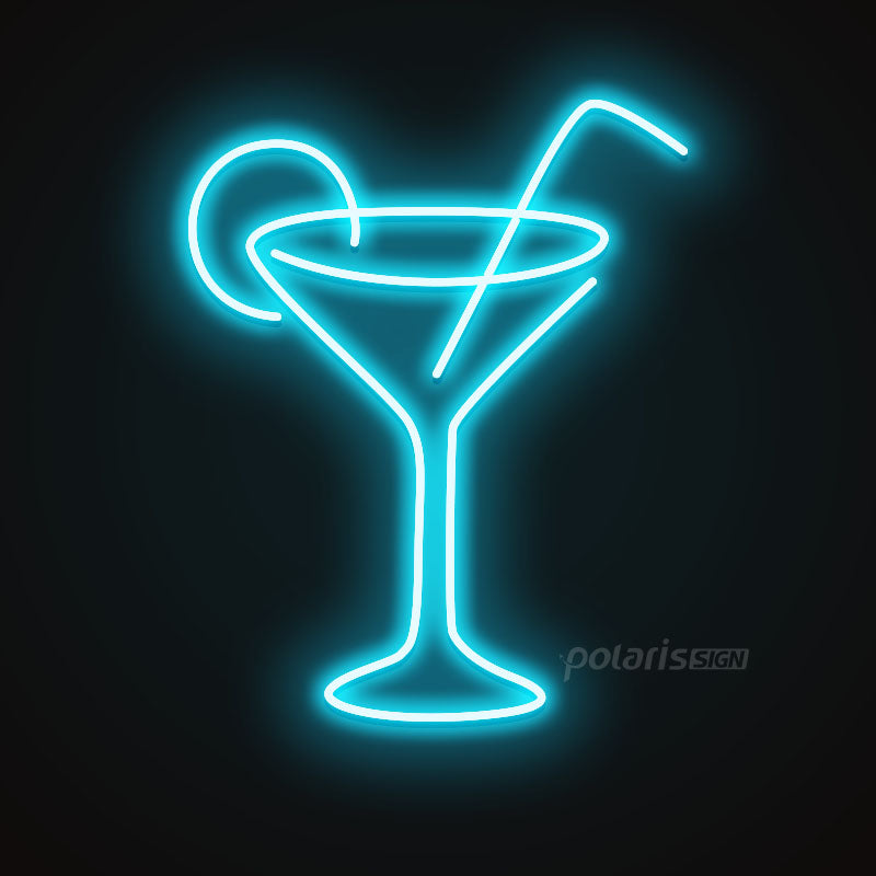 “Cocktail” LED Neon Sign - Neon Sign - POLARIS SIGN ICE BLUE
