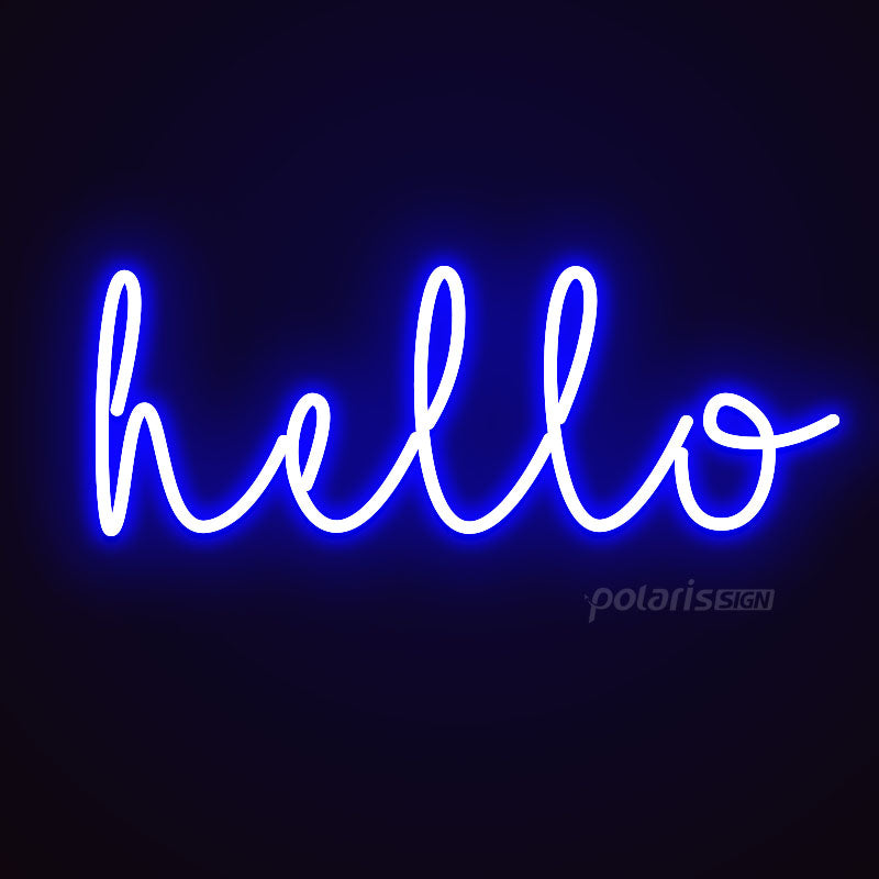 “HELLO” LED Neon Sign - Neon Sign - POLARIS SIGN BLUE