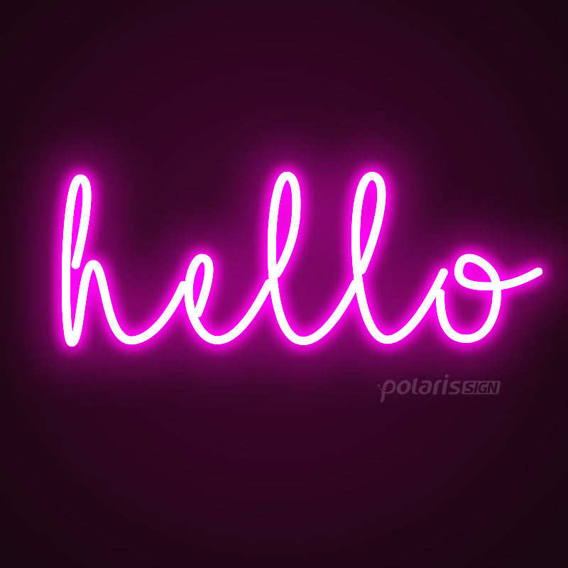 “HELLO” LED Neon Sign - Neon Sign - POLARIS SIGN PINK