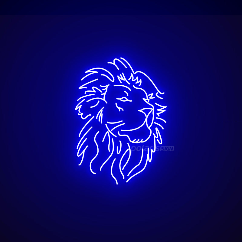“Lion Head”  LED Neon Sign - POLARIS LED NEON SIGN BLUE