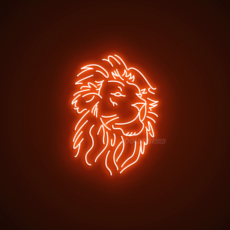 “Lion Head”  LED Neon Sign - POLARIS LED NEON SIGN ORANGE