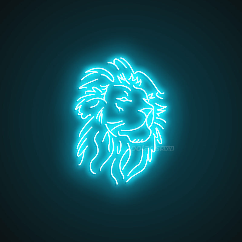 “Lion Head”  LED Neon Sign - POLARIS LED NEON SIGN ICE BLUE