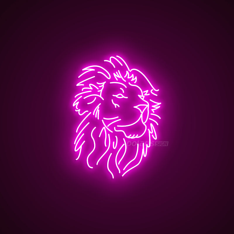 “Lion Head”  LED Neon Sign - POLARIS LED NEON SIGN PINK