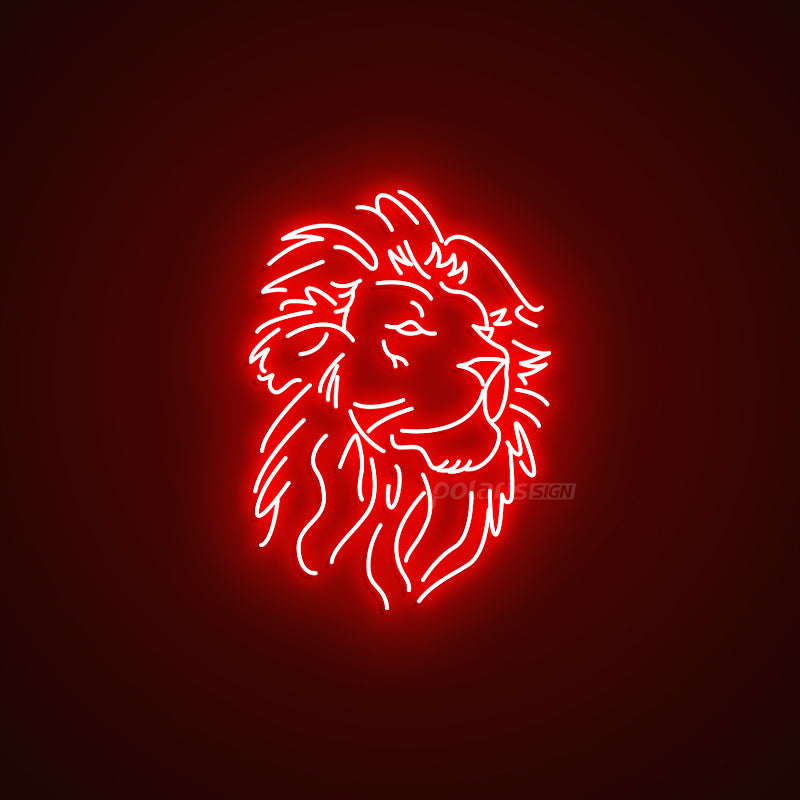 “Lion Head”  LED Neon Sign - POLARIS LED NEON SIGN RED